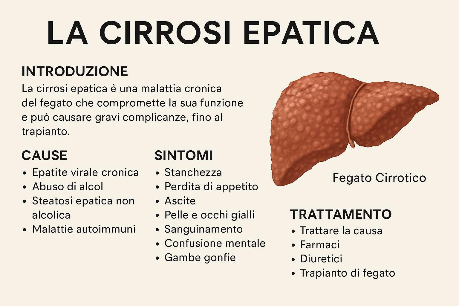 LA CIRROSI EPATICA: CAUSE, SINTOMI E TRATTAMENTO
